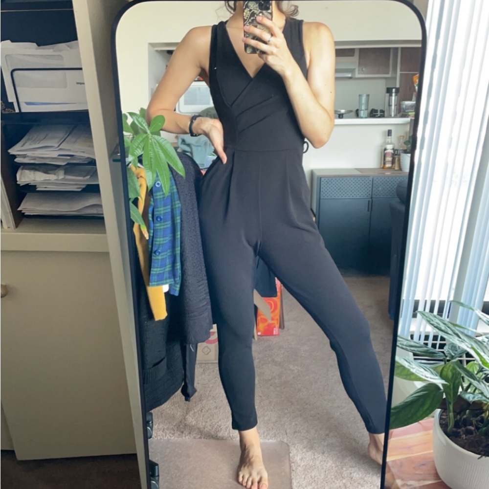 Papaya Black Fitted Jumpsuit